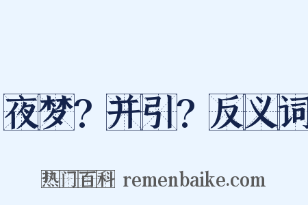 夜梦?并引?反义词是什么意思的图片